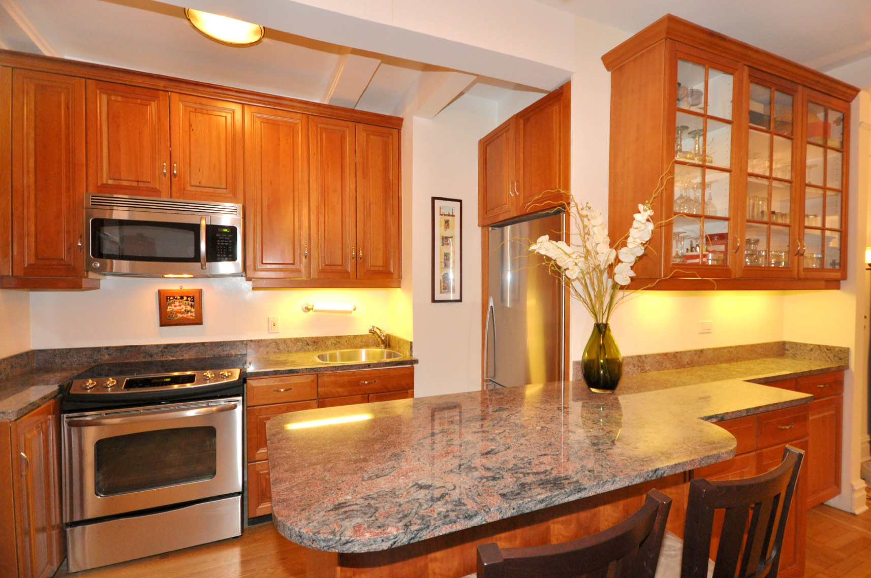 Modern kitchen before rustic transformation