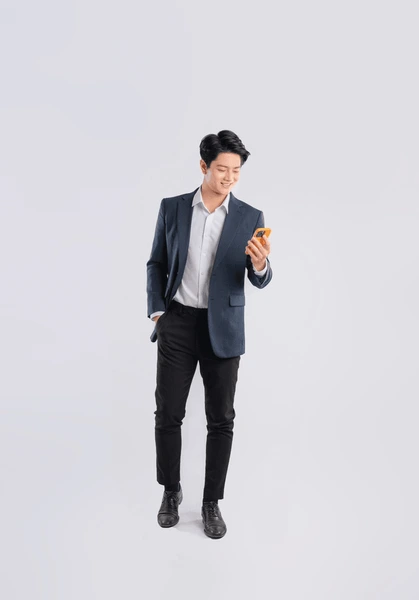 Man portrait before pose transformation